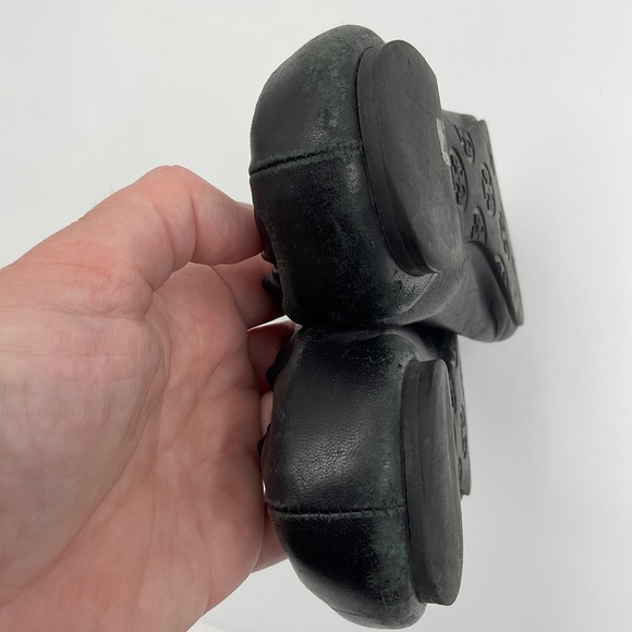 Tory Burch Reva Leather Ballet Flat Black Silver Toe Logo Accent Travel VGUC 5.5 - Picture 5 of 15